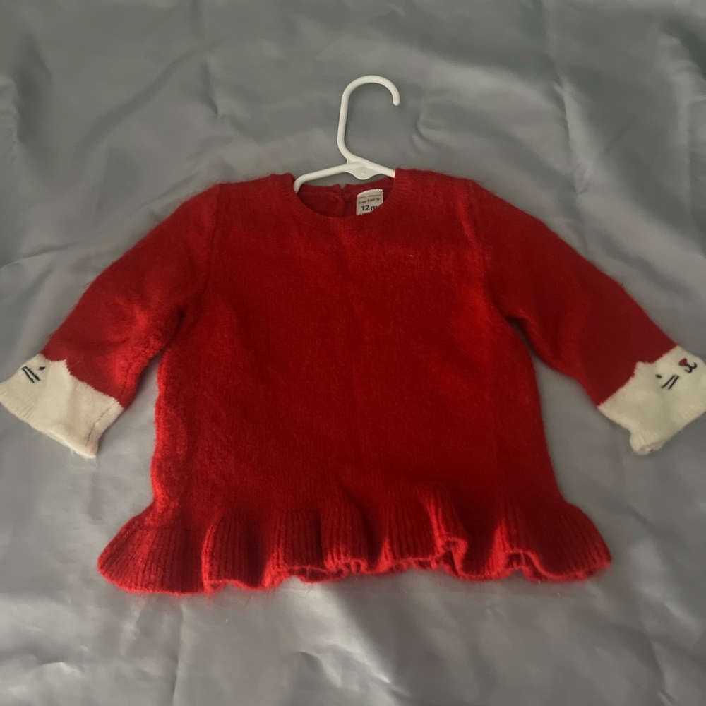 Carter's Red Sweater with White Cuffs
